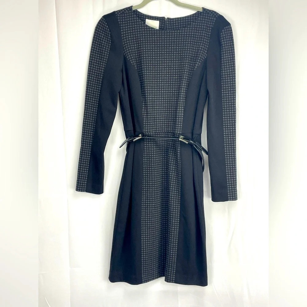 Donna Morgan Career Casual Black Dress with Belt Size 6